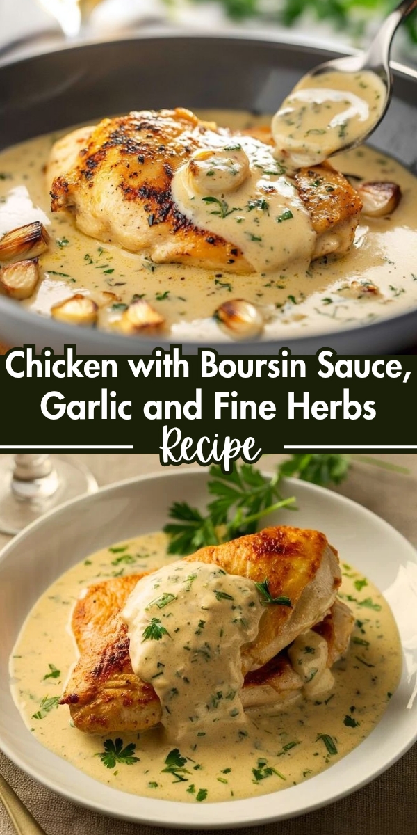 Chicken with Boursin Sauce with Garlic and Fine Herbs - Home Recipe Guide