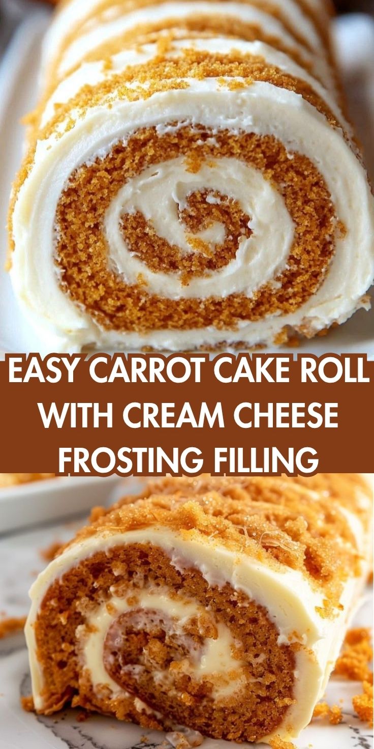 Carrot Cake Roll with Cream Cheese Frosting Filling - Home Recipe Guide