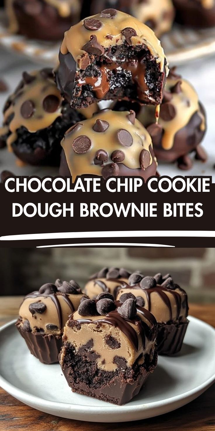 Chocolate Chip Cookie Dough Brownie Bites Recipe - Home Recipe Guide